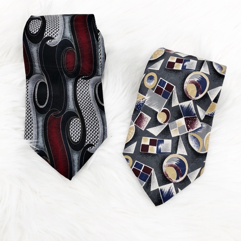 JAY JACOBS 90s Vibe Lot 2 Ties Geometric Men’s